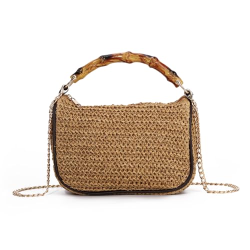 GOKTOW Straw Clutch Purses for Women Small Summer Handbag Woven Beach Hobo Tote Bags Vacation Crossbody Bag 2026 - color: Khaki