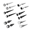 Aroncent 12PCS Stainless Steel Fake Tapers Mens Earrings Illusion Tunnel Cheater Piercing Jewelry Set for Men Women - color: Spike