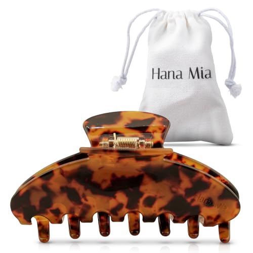 Luxury Tortoiseshell Claw Clip for Women | Our Large 4 Inch Hair Clip Creates Beautiful Half Ups, Secure Updos & Chic Styles | Premium Acetate Claw with Secure Hold & Snag Free Teeth for Easy Styling - color: TortoiseShell