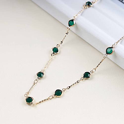 Vintage Emerald Belly Waist Chain Gold Emerald Crystal Body Chain Green Emerald Bikini Waist Chain Boho Summer Beach Body Chain Accessories for Women