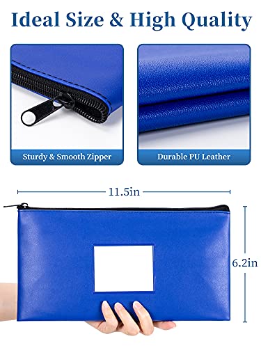 SMARTAKE 10-Pack Bank Deposit Money Bags with Zipper, 10 Colors Leather Bags Wallet Pouches with Label, Makeup Bags, for Cash, Coins, Cosmetics, Invoice, Bills, Tools, 11.5 x 6.2 Inches - color: Classic Colors