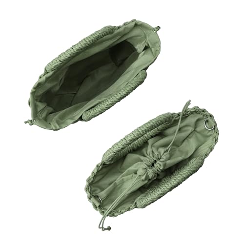 Womens Straw Beach Bag Woven Crossbody Shoulder Bags Top Handle Satchel Handbag Purse for Summer - color: Army Green