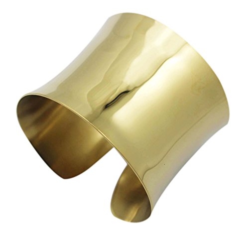 Silver Wide Grooved Cuff Bangle for Women Lady Stainless Steel Shiny Punk Bracelet - style: style 1