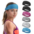 Sukeen Cooling Headbands for Women, Instant Cooling Moisture Wicking Non-Slip Sweatbands for Women Running Fitness Yoga - color: Black/Dark Gray/Gray/Rose Red/Blue