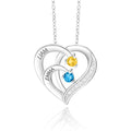 GLAMCARAT Personalized Mothers Necklace with Birthstones customized jewelry - style: 2 stones&names