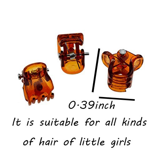 100pc/pack 1cm Hair Claws Clip for Women Girls Plastic Mini Hairpin Hair Clip Clamp Hair Accessories Gifts (100pcs brown) - color: 100pcs-brown