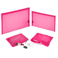EASYFUN Mesh Pouch, Make up Bag with Zipper Cosmetic Organizer Pouch for Daily or Travel to Keep Small Items, 4 PCS Rose red - color: Rose red