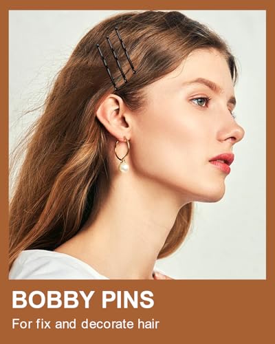 MAORULU Hair Bobby Pins with Cute Case, 250 CT Hair Pins for Buns, Premium U Hair Accessories for Women, Girls and Kids, Great for All Hair Types (Variety U & Bobby Pins Black) - color: Variety U & Bobby Pins Black