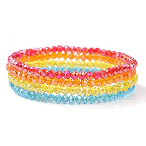 xuzhiyuan Women's Multilayer Crystal Beaded Bracelet Set - Boho Stackable Stretch Handmade Jewelry for Daily Wear & Gifting - color: Colors