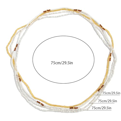 4Pcs Summer Beach Beaded Waist Chain Jewelry Set Colorful Stretch Beads Belly Chain Bikini Waist Beads Body Accessory Jewelry for Women