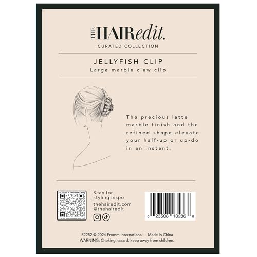 Jellyfish Marble Claw Clip - Latte - color: Latte Marble