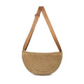 Straw Crossbody Bag for Women Summer Woven Beach Handbag Crescent Shoulder Purses with Adjustable Strap 2025 - color: Brown