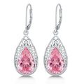 POIUY Gifts for Women Hypoallergenic Teardrop Filigree Birthstone Leverback Dangle Earrings 18K White Gold Fashion Jewelry Anniversary Wedding Birthday Gifts for Women Daughter Sister Girlfriend Wife - style: 10-October Birthstone Earrings