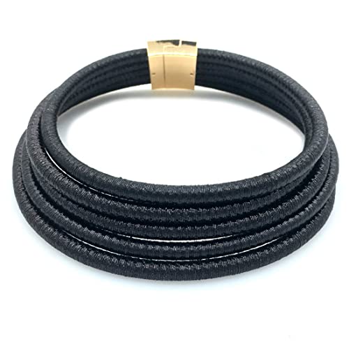 COLORFUL BLING Handwoven African Tribal Multilayer Chunky Statement Necklace Egypt Bib Collar Choker Costume Party Jewelry Accessories for Women-black