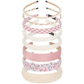 LYroo Headbands for Women Girls Non Slip - 8 Pack Wide Padded Headband Cute Floral Headbands Fashion Pearl Beaded Thin Head Bands Trendy Hair Accessories(White & Pink) - color: Beige
