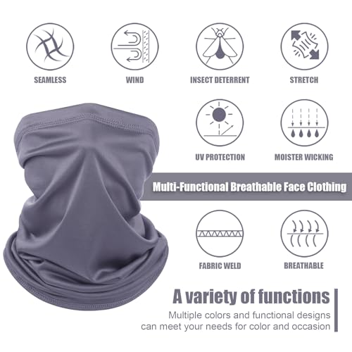 Geyoga 6 Pieces Summer UV Protection Cooling Neck Gaiter Face Clothing Neck Gaiter Mask Scarf Sunscreen Breathable Bandana - color: Earth Tones