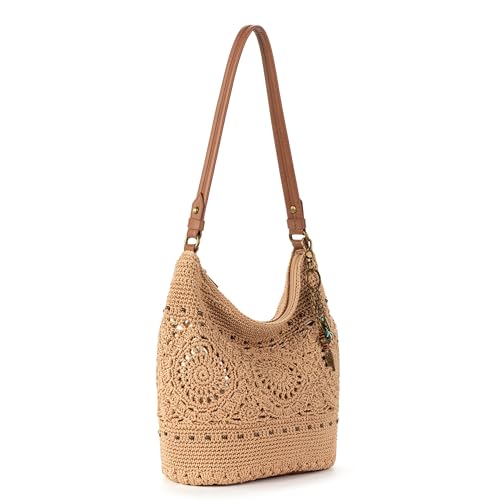 The Sak Sequoia Hobo Bag - Hand Crochet Large Women's Purse for Everyday & Travel - Durable Handbag & Tote With Zipper Pocket - color: Bamboo Medallion