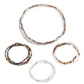 African Waist Beads For Women Colorful 3PCS Layered Belly Body Chain Beach Bikini Waist Jewelry Body Accessories For Women - style: 3 Layered Bead-White mix Black