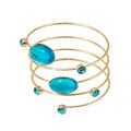 Upper Arm Cuff for Women, Simple Sexy Harness Armlet Bracelet with Crystal Adjustable Upper Arm Chain Bangle Arm Band for Women - color: Blue Crystal