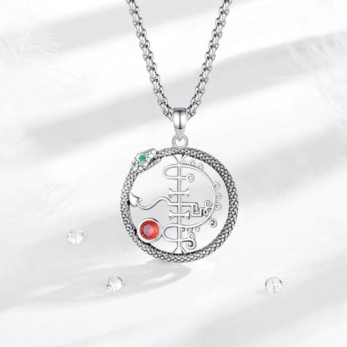 INFUSEU Mystical Hecate Triple Moon Goddess Necklaces, Divine Feminine Protection Gifts - style: Asmodeus Sigil