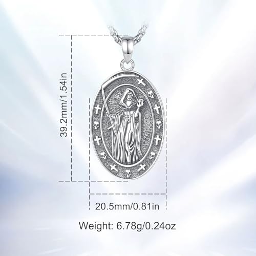 INFUSEU Mystical Hecate Triple Moon Goddess Necklaces, Divine Feminine Protection Gifts - style: Santa Muerte