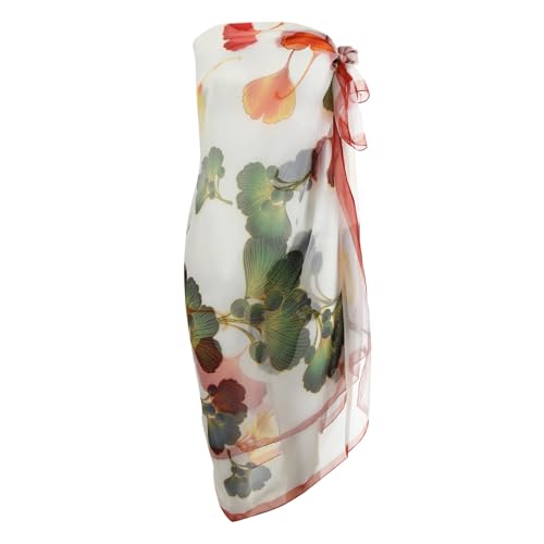 Womens Sexy Bohemian Floral Beach Cover Up Sarong Wrap Swimsuit Beachwear - color: Beige