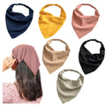6 Pack Hair Scarf Headband for Women, Elastic Boho Triangle Bandana Head Scarves Hair Accessories