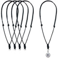 5-Pack Adjustable Handmade Black Cord Necklaces – Boho Rope Chains for Pendants & Amulets, Unisex Jewelry