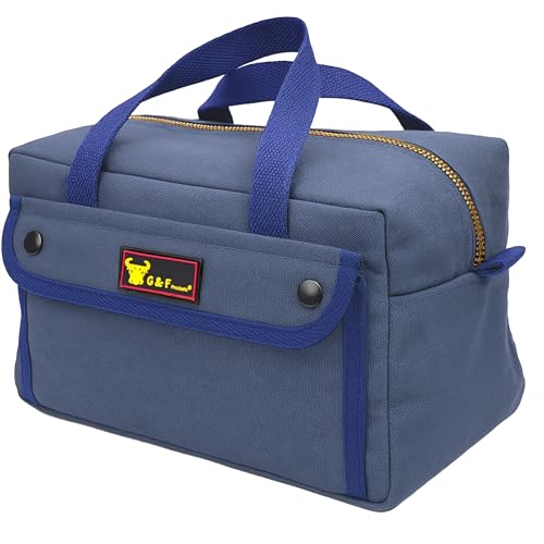 Waxed Canvas All Purpose Military Style Duffle Bag, Water-Resistant, Adjustable Strap, Fully Lined, Double Zipper Closure, heavy Duty, Olive Green - color: Navy Blue (11 inch x 7 inch x 6 inch)