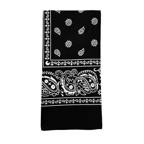 Vamqor 100% Cotton 10 Pack Fine Bandanas - color: Black