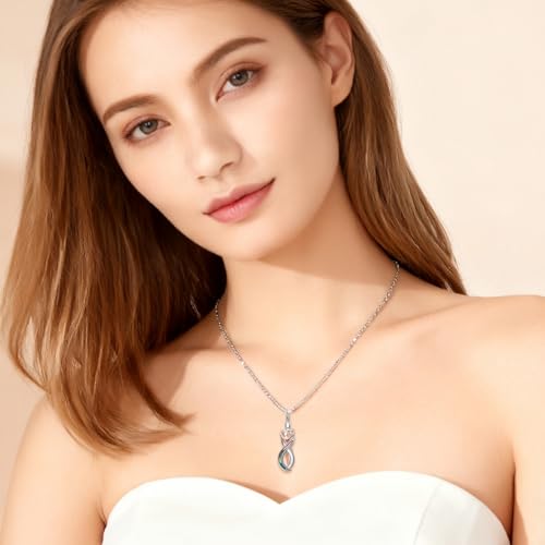 FLYOW S925 Sterling Silver Best Friend Couple Pendant Friendship Sun Moon Lotus Yin Yang Matching Bff Necklace for Women Jewelry - style: infinity