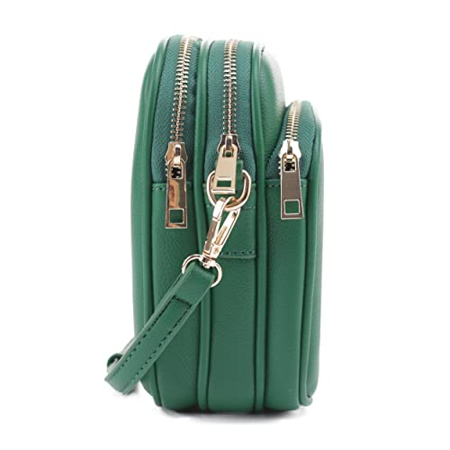 Mali+Lili, Josie Triple Zip Crossbody Bag - color: Kelly Green