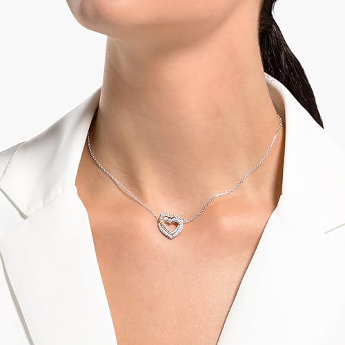 Swarovski Infinity Heart Jewelry Collection, Necklaces and Bracelets, Rose Gold & Rhodium Tone Finish, Clear Crystals - color: Necklace
