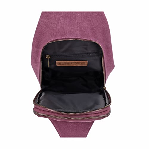 Glacier Canvas Concealed Carry Sling Bag Crossbody Backpack Purse for Men Women | Concealed Carry - color: Wine