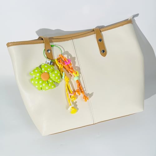 QTMY Cute Flower Braided Keychain Bag Charms for Handbag Purse Backpack Accessories Bogg Bag,306