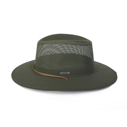 Bouie Safari Sun Hat - UPF 50+, Water-Repellent Wide Brim Bucket Hat for Hiking, Fishing - color: Olive, size: X-Large