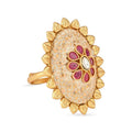 I Jewels Antique Gold Plated Indian Wedding Bollywood Ethnic Floral Shaped design Adjustable Finger Ring For Women & - style: Styel 6