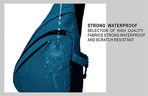TurnWay Water-Proof Sling bag/Crossbody Backpack/Shoulder Bag with USB Charging Port for Travel, Hiking, Cycling, Camping - color: Blue