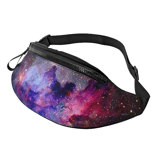 Nebula Galaxy Space Fashion Casual Fanny Pack Waist Bag Men Women Adjustable Belt Waist Bag For Travel Hiking Cycling Running Festival Carnival - color: Black9