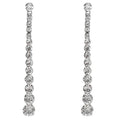 Long CZ Statement Drop Dangle Earrings for Women 925 Sterling Silver Post Pin Fashion Fringe Round Crystal Dangling Stud Elegant Christmas Wedding Birthday Party Jewelry