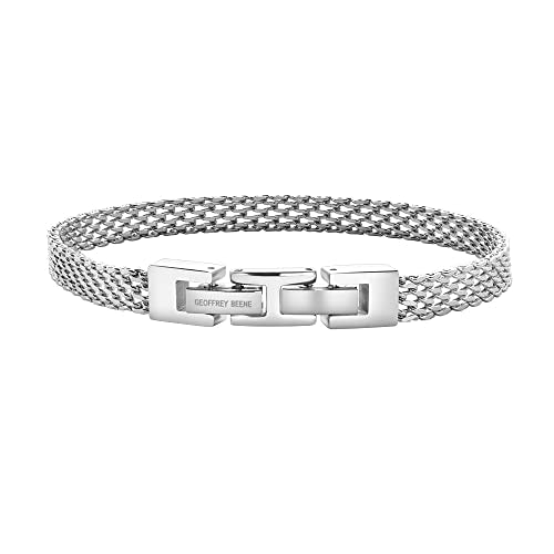 Geoffrey Beene Stainless Steel 6mm Italian Mesh Link Bracelet 8.5Inches - color: Silver