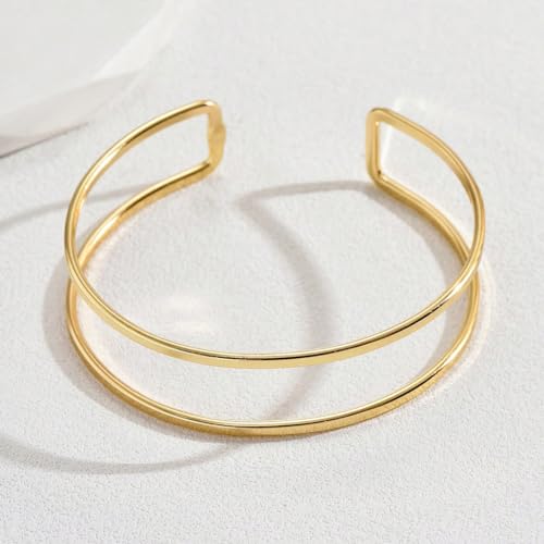 Gold Arm Cuff for Women,Arm Cuff Upper Arm Bracelet Jewelry Minimalist Armband ArmCuffs Bangle Bracelets Summer Beach Accessories - color: Gold 2