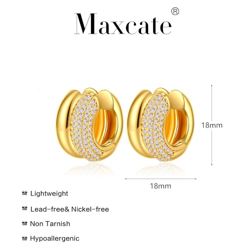 4 Pair Small Gold Hoop Earrings for Women Sensitive Ears - Hypoallergenic 14k Real Gold Plated Hoops Zirconia Cartilage Huggie Earrings Set Helix Piercing Earring Gold Jewelry for Women Gift - color: 1952 Double Hoop Gold