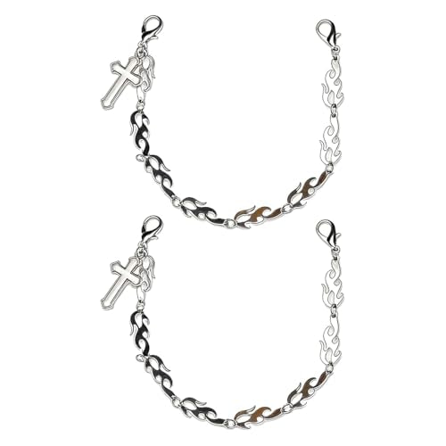 2 PCS Silver Fire Cross Shoe Chain Martin Boots Canvas Shoes Shoes Boot Decoration