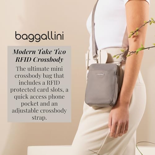 Baggallini Women's Modern Take Two Rfid Crossbody - color: Gunmetal Puff