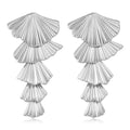 Gold/Silver Shell Dangle Earrings for Women Seashell Drop Dangle Earrings Ocean Beach Earrings Summer Jewelry - color: Silver