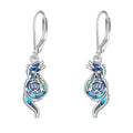 TIGER RIDER Abalone Shell 925 Sterling Silver Dangle Earrings Lightweight Filigree Dangle Drop Earrings for Women - style: Dragon