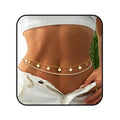 Body Chain Gold Waist Chains for Women Belly Layered Beach Waist Chains Adjustable Sexy Bikini Boho Chain - style: sequins round
