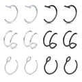 Briana Williams Fake Lip Piercing Fake Lip Ring Fake Nose Ring Fake Nose Piercing Faux Lip Rings Fake Snake Bite Piercing Clip on Non Piercing Double Cartilage Helix Earrings Ear Cuff for Women Men - color: B -12pcs