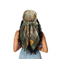 Large Square Head Satin Scarf Silk Feeling Hair Scarf 35"Head Scarves Bandana for Women Headscarfs for Women's Hair - color: C1-green